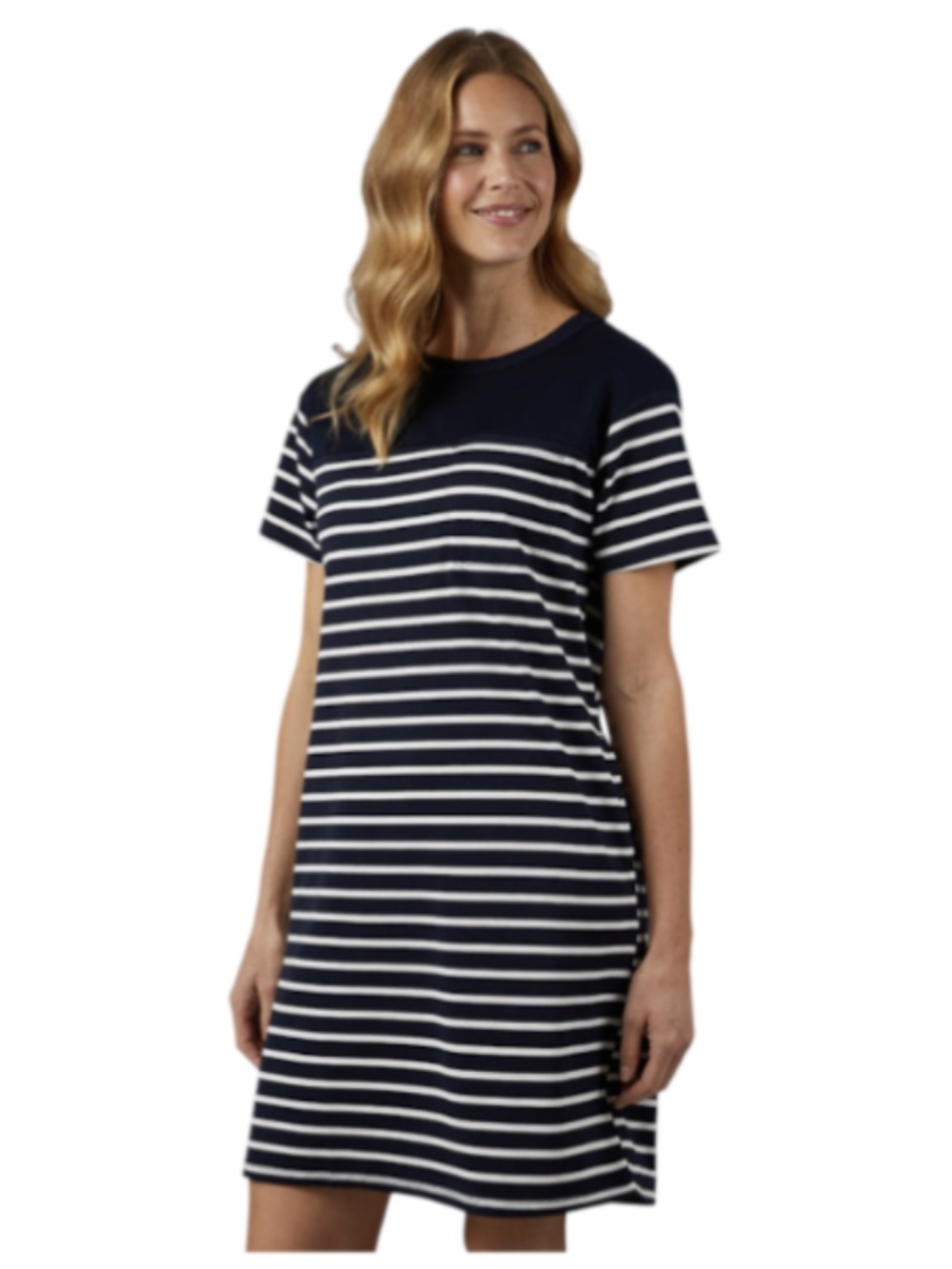 32 Degrees Womens Navy Striped TShirt Dress XXL